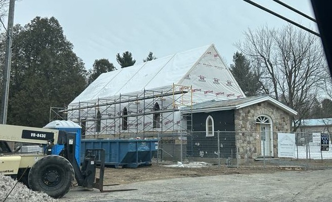 view of north side with ceiling completed